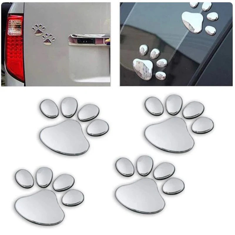 Car Stickers Creative Decals Paw 3D Animal Dog Cat Foot Prints Decal Car Motocycle Sticker Car Accessories