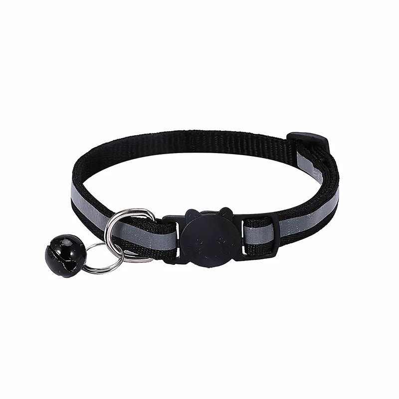 Reflective Breakaway Cat Collar Neck Ring Necklace Newborn Puppy Dog ID Collar Colorful Bell Collar for Cats Pet Kitten Products