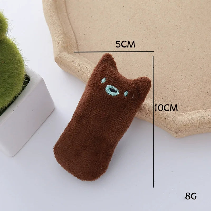 Catnip Plush Thumb Toy For Cats Scratch Resistant Chewable Kitten Molar Toy Interactive Self-Play To Relieve Boredom Durable