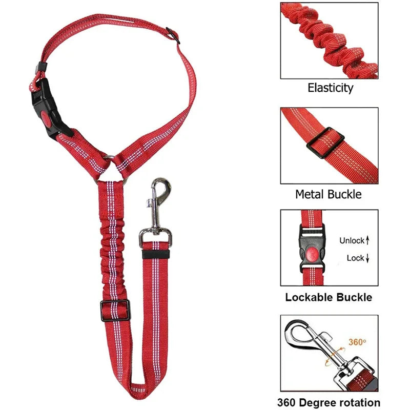 New Solid Two-in-one Pet Car Seat Belt Dog Harness Leash BackSeat Safety Belt Adjustable for Kitten Dogs Collar Pet Accessories
