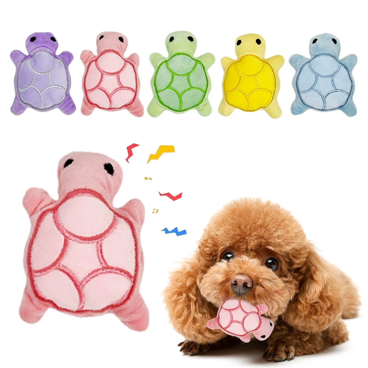 Mini Turtle Plush Dog Chew Toy for Self-Entertainment, Durable and Bite-Resistant, Promotes Dental Health and Safe Fun Play.