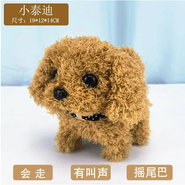 Electric Plush Dog Toy Walking Barking Moving Machine Simulation Plush Pet Toy for Dogs Interactive Play and Entertainment
