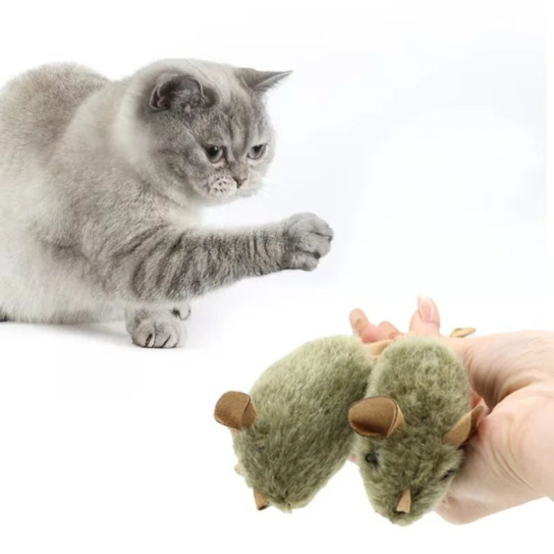 Cat Chew Plush Toy Squeaky Simulated Mouse Chew-resistant Teasing Kitten Toy Interactive Chasing Cute Teeth Grinding Cat Toy