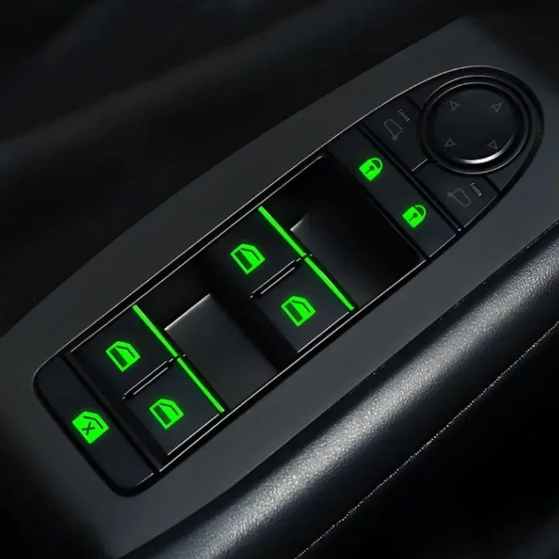 Luminous Car Door Window Lift Button Stickers Car Windows Control Panel Decals Auto Interior Sticker Decoration Car Accessories