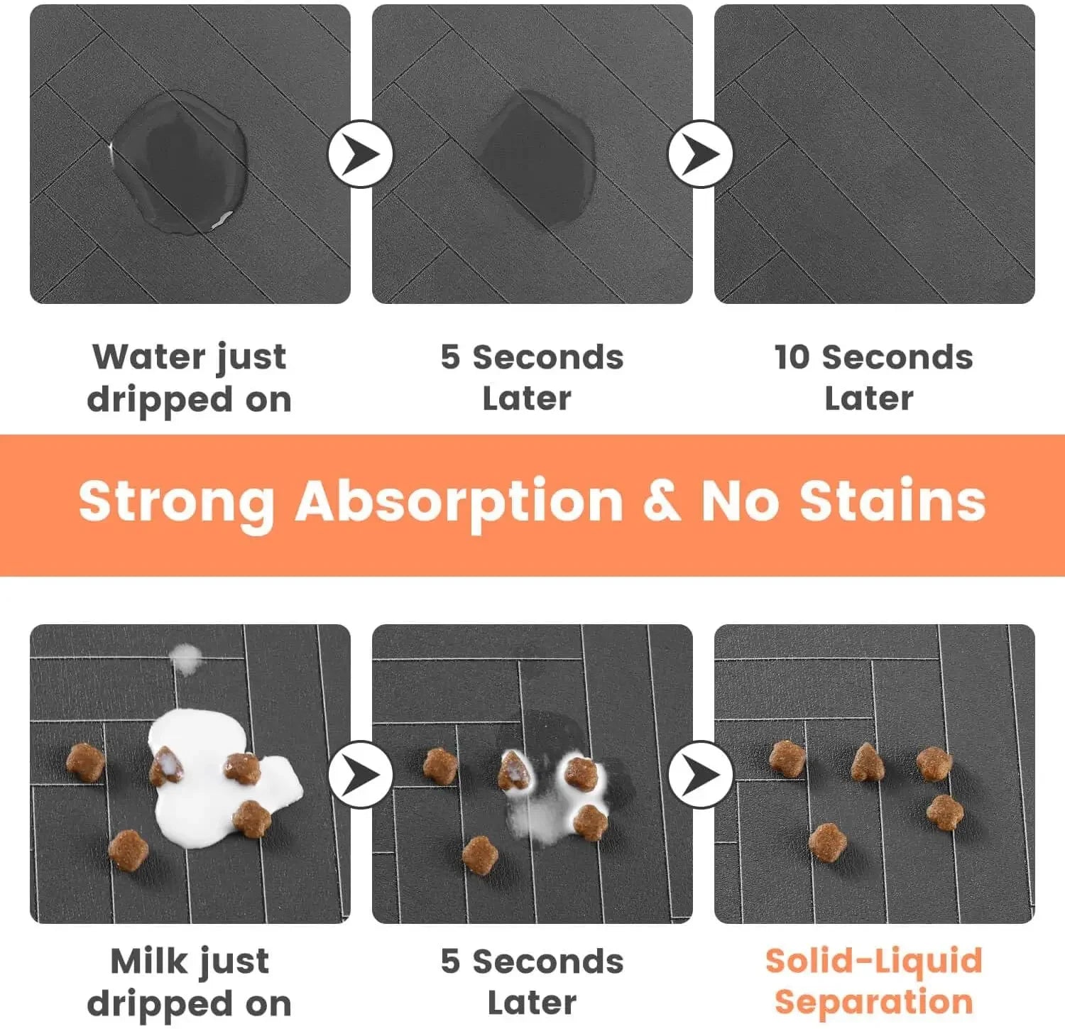 Little Kitten Dog bsorbent Pet Feeding Mat, Waterproof Placemat for Dog & Cat Food & Water Bowls, Quick-Dry Rubber Backing