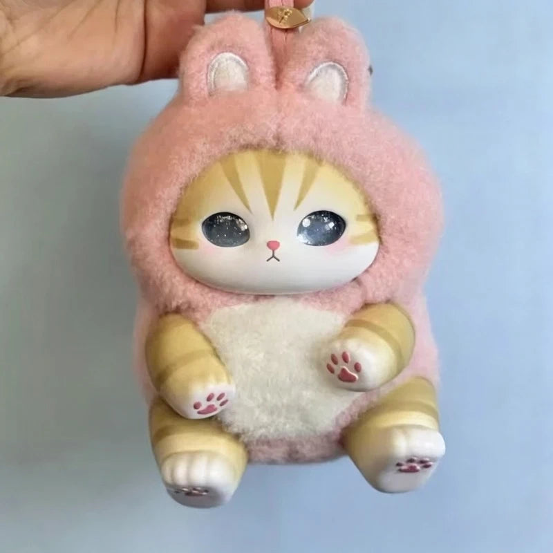 Cute Cat Doll Plush Keychain, Animal Dress Modeling, Vinyl Doll，bag Decoration Pendant,Surprise Blind Box，ideal Toy Gift Pendant