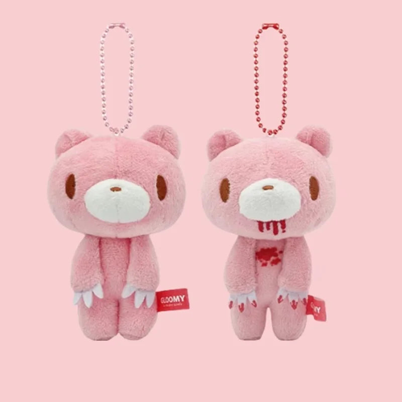 12cm Pink Bear Plush Pendant Toy Bloodthirsty Pink Bear Gift Doll Pet Companion Toy Accessories Christmas Birthday Girl Gift