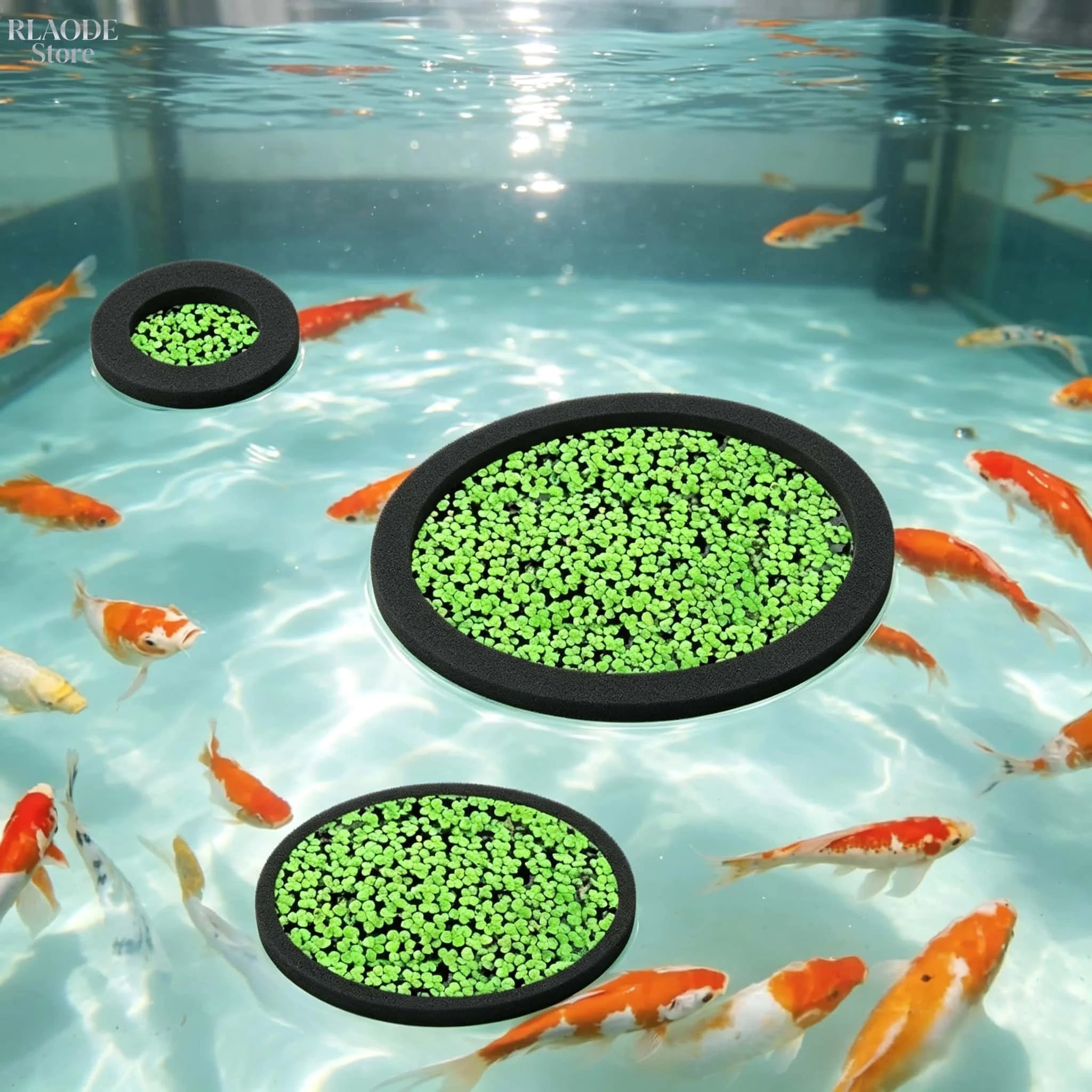 Aquarium Floating Plant Ring, Foam Duckweed Water Grass Barrier Circle, Fish Tank Floating Isolation Ring for Aquascape Decor