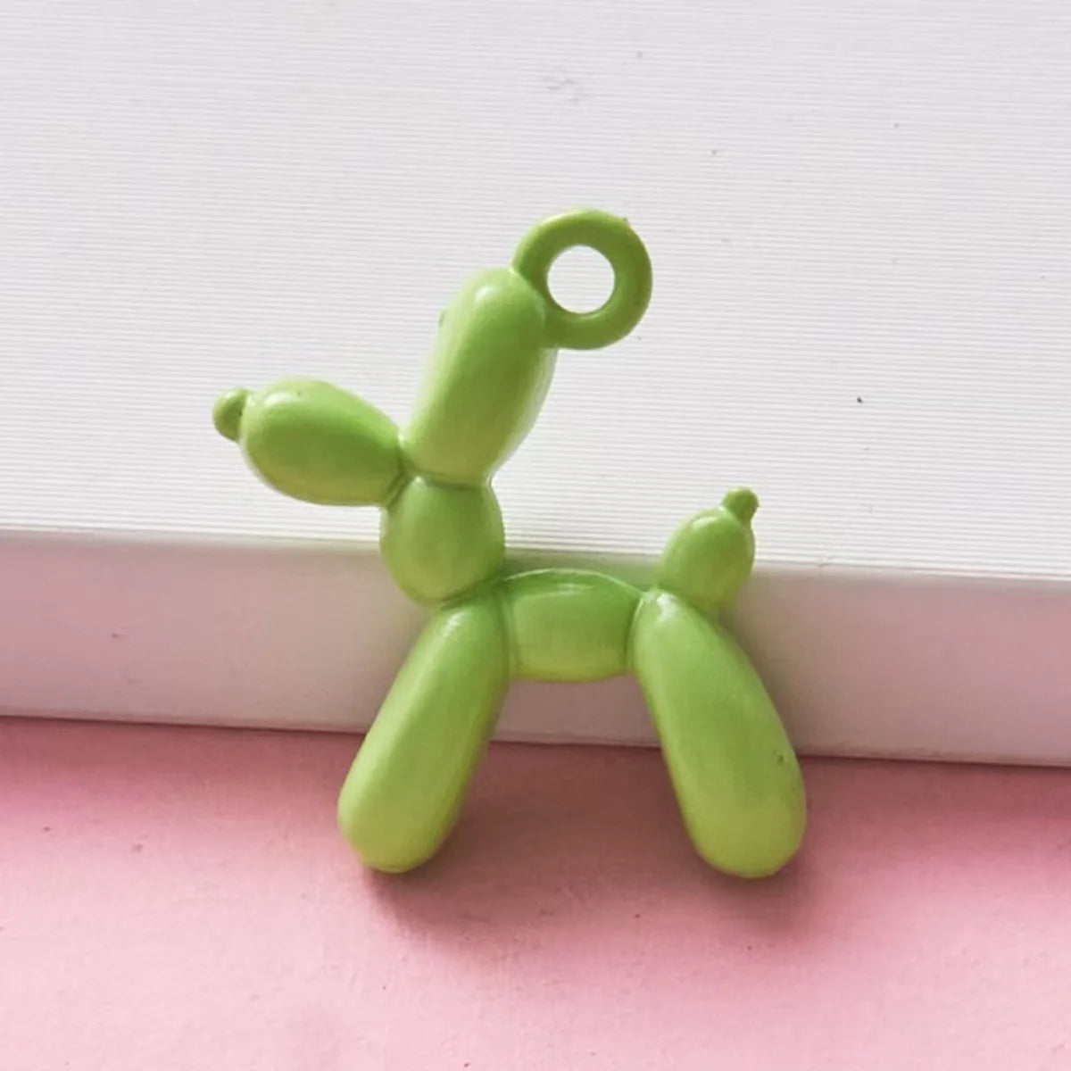 10pcs 19x14mm Minimalist Balloon Dog Charms, Simple Resin Balloon Animal Pendants, Versatile DIY Supplies for Craft Projects