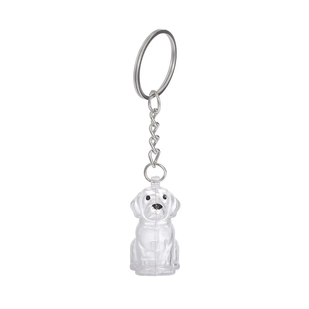 Transparent Dog Fur Storage Pendant Fur Storage Capsule Cute Portable Souvenirs Keychain DIY Accessories Dog Shape Keychain