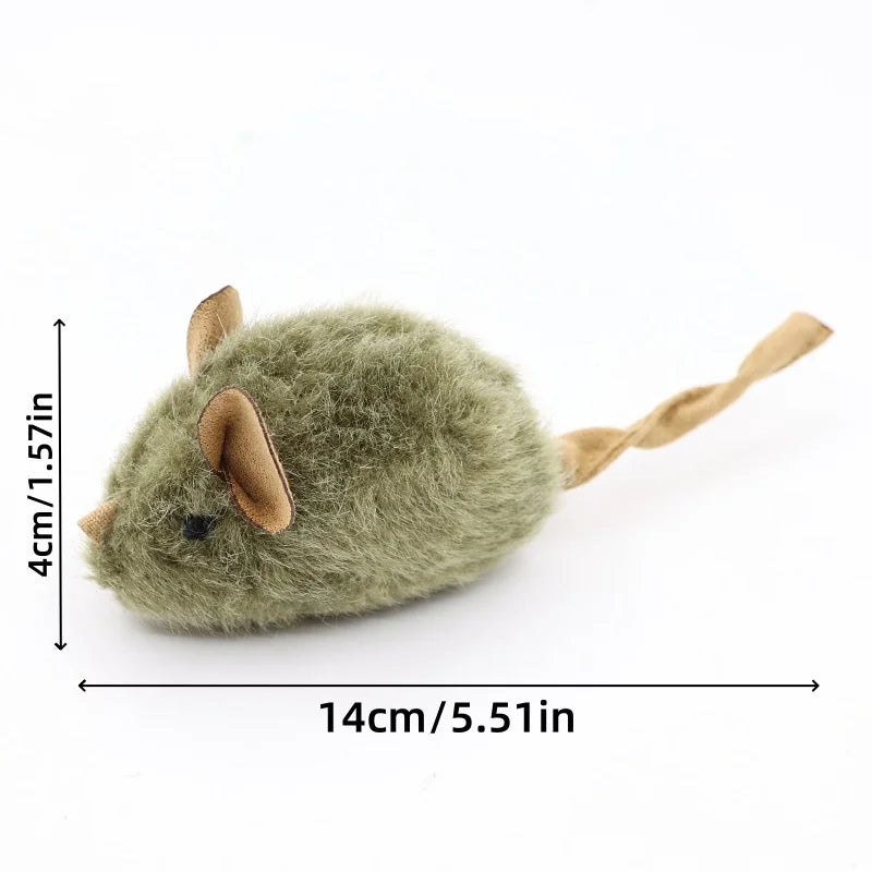 2Pcs Type Of Cat-teasing Plush Simulation Mouse Toy Long Plush Bird Chirping Mouse Scratch-resistant And Biting Interactive Toy