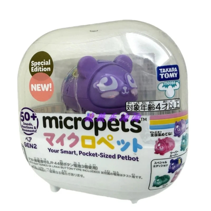 Genuine Takara Tomy Micropets Pocket-Sized Petbot Cat Rabbit Dog Series Electron Pet Interaction Machine Toy Gifts
