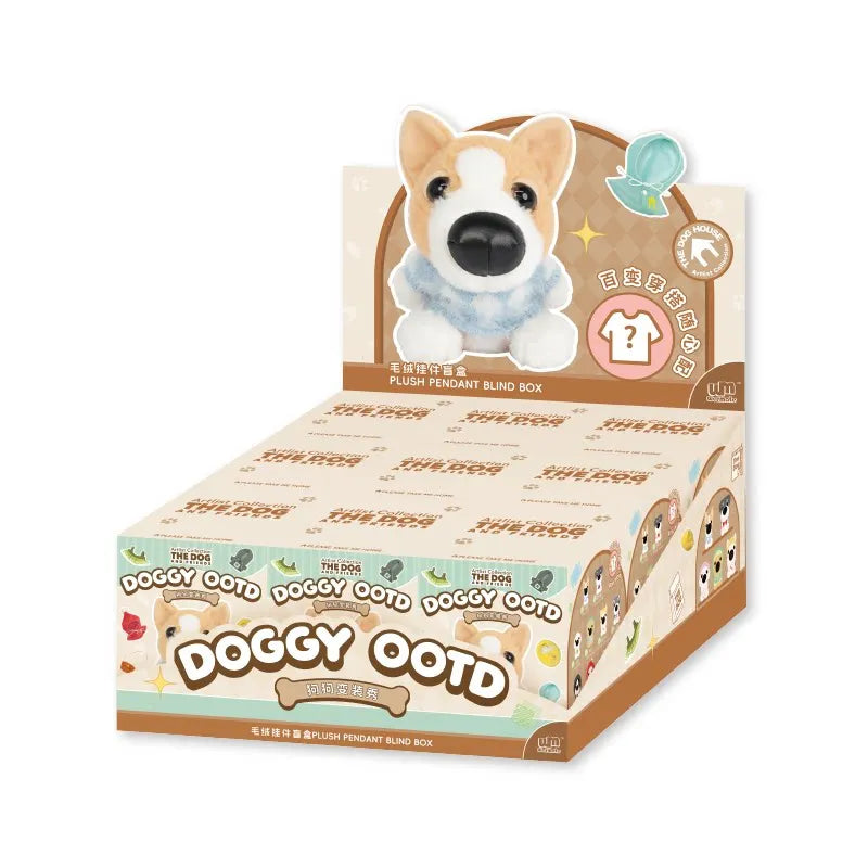 Original Thedog Big Headed Dog Doggy Ootd Series Plush Pendant Blind Box Cute Trendy Play Toy Plush Doll Mystery Box Gift