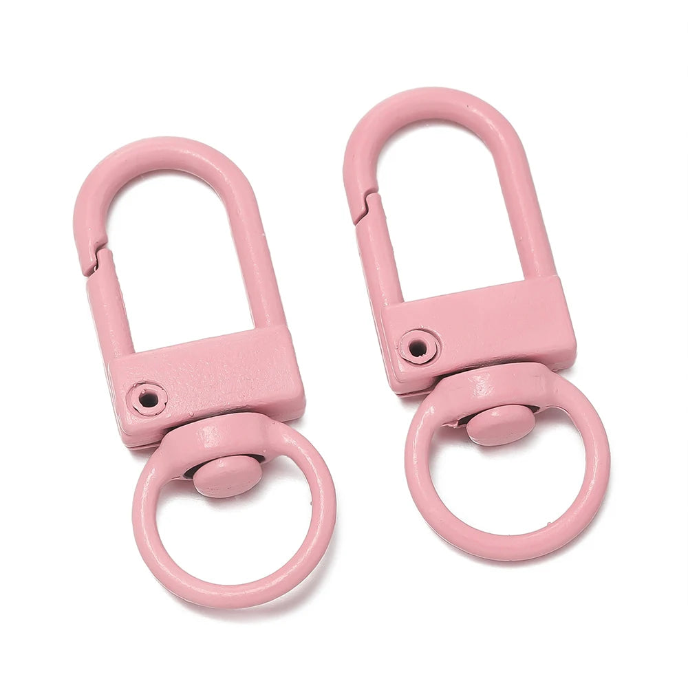 10pcs/Lot Colorful Snap Lobster Clasp Hooks For DIY Colorful Trinkets Making Rotating Pet Keychain Bag Keyring Accessories