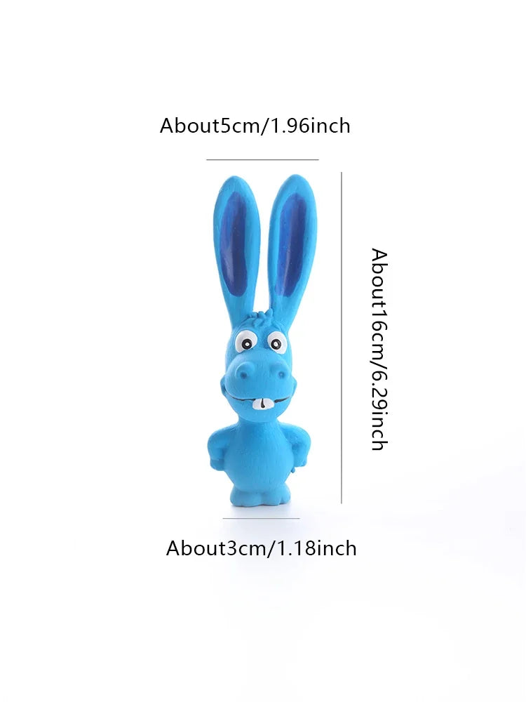 Dog Latex Chew Toy Naughty Rabbit Squeaky Long Ears Natural Rubber Puppy Teething Durable Pet Play Bite Proof