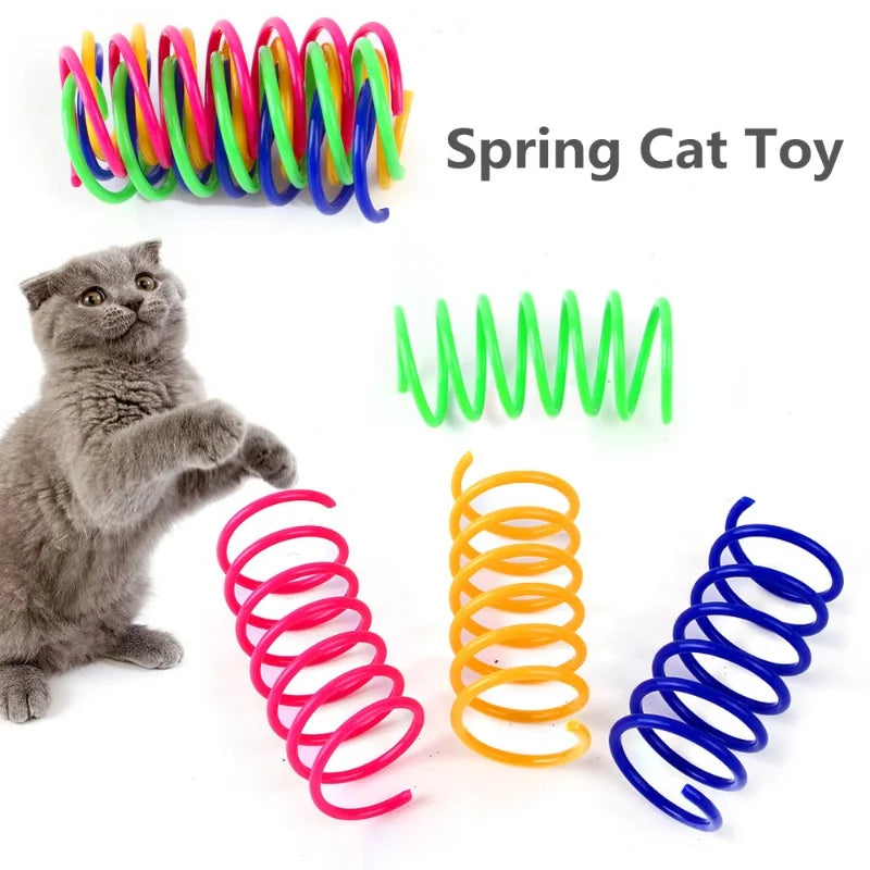 4/200Pcs Kitten Coil Spiral Springs Cat Toys Interactive Gauge Cat Spring Toy Colorful Springs Cat Pet Toy Pet Products