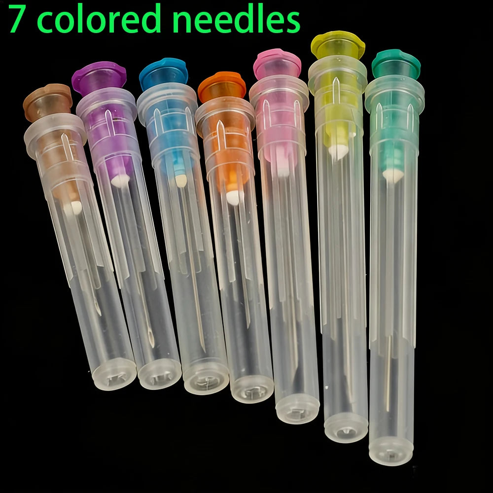 7-Piece Set of Glue Applicators and Syringes for Veterinary and Industrial Use, Pet Feeding, with 1+3+5+10+20+30ml Capacities, Equipped with Pointed Needles and Caps, Suitable for Liquids, Glue, Ink, Perfume, and Lip Gloss Pr