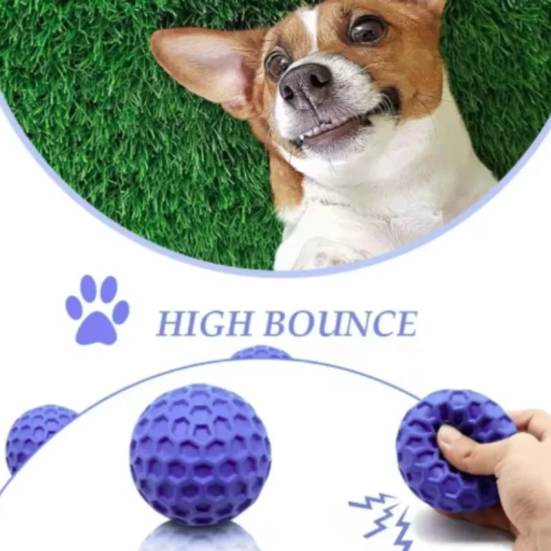 New Dog Toys Bite Resistant Interactive Throwing Sound Honeycomb Balls Natural Rubber Teething Clean Teeth Toys Pet Products