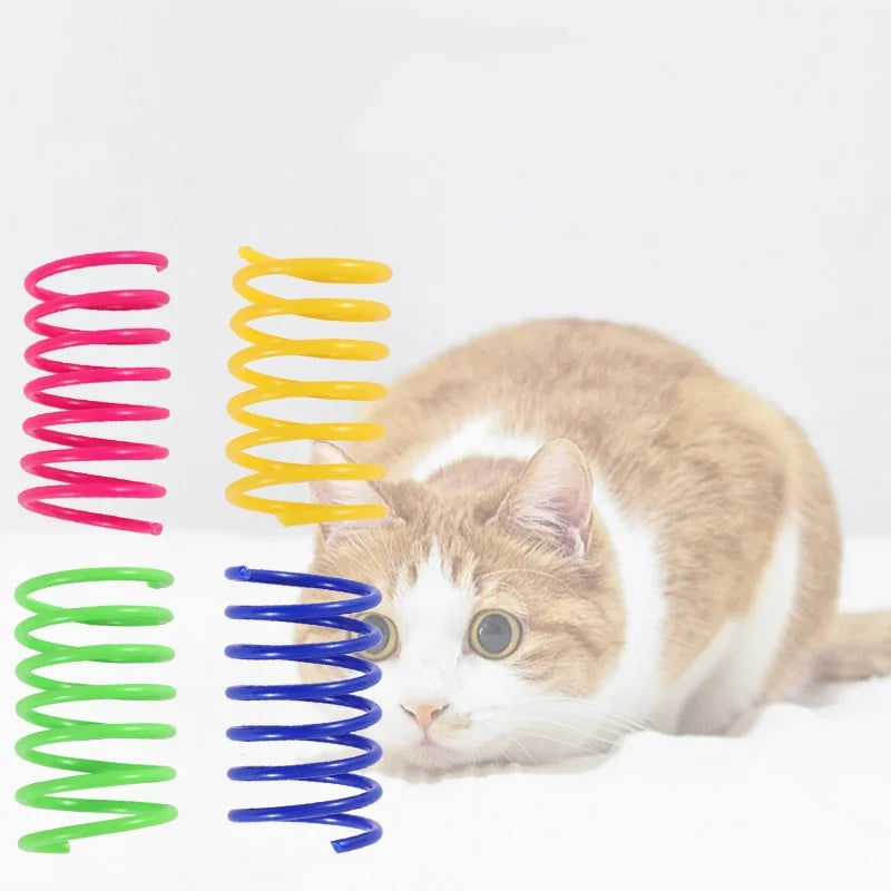 4/200Pcs Kitten Coil Spiral Springs Cat Toys Interactive Gauge Cat Spring Toy Colorful Springs Cat Pet Toy Pet Products
