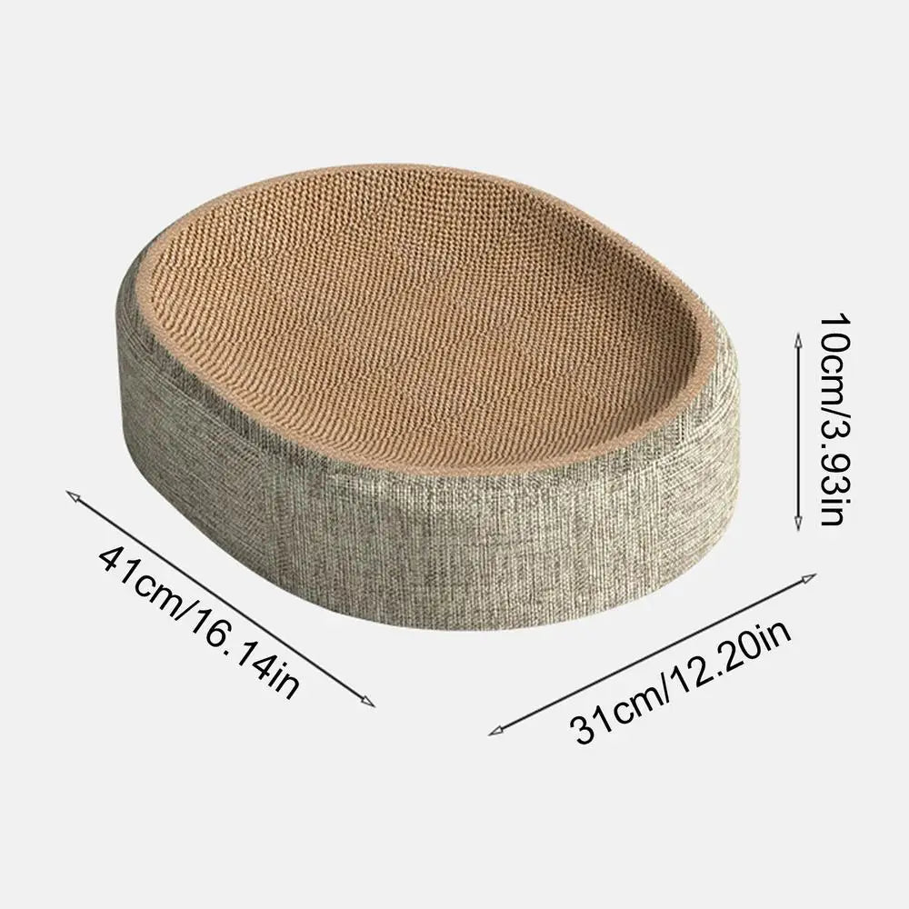 10A-2in1 Cat Scratching Board Protect Furniture Grinding Claw Toys Oval Sisal Weaving Wear-resistant Cat Nest Cat Accessories