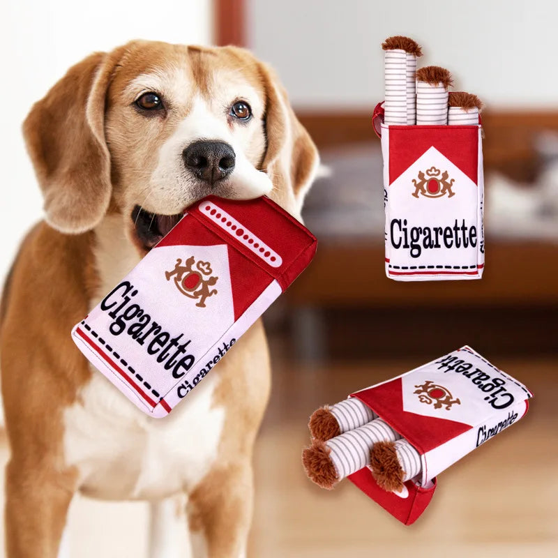 Simulated Cigarette Dog Toys Plush Dog Chew Toys Funny Interactive Sound Puppy Toy Creative Dog Squeak Toys Pet Products