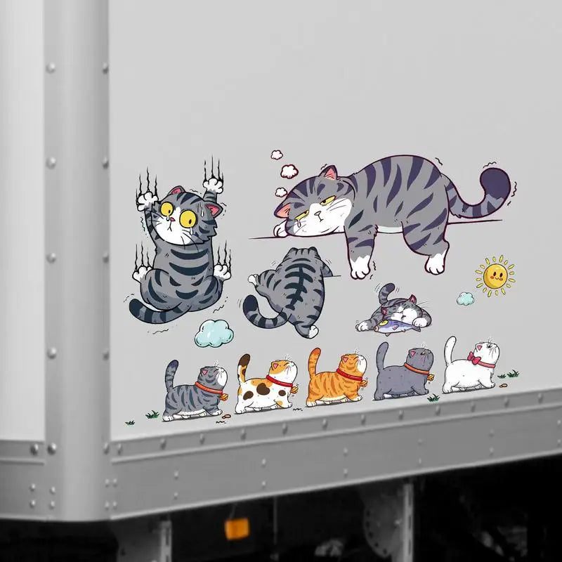 1 set Funny Car Sticker Cat Climbing Pet Animal Styling Stickers Car Scratch Cover Decoration Creative Bumper Decals Accessories