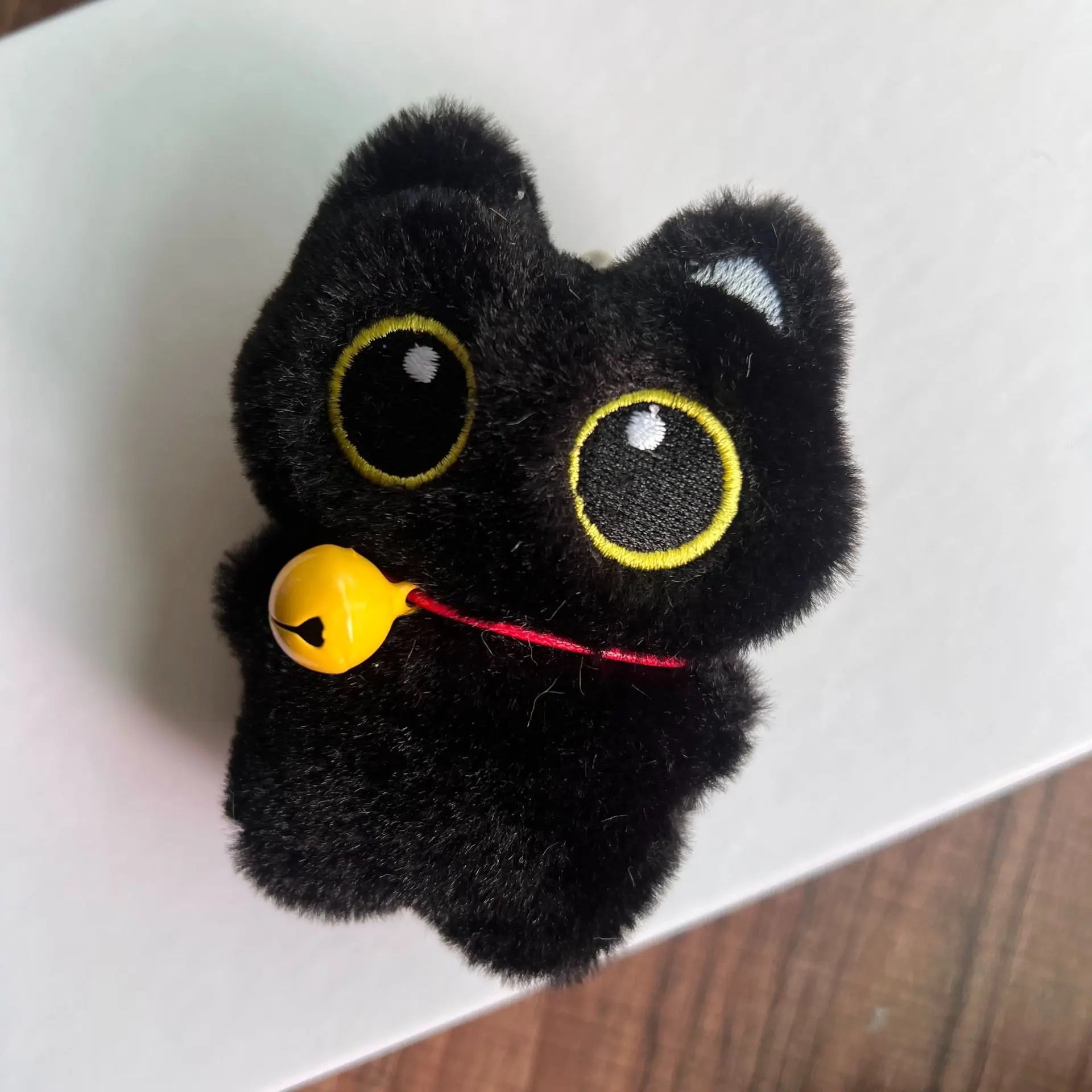 Cute Black Cat Plush Toy Keychain Cartoon Kitten Soft Stuffed Doll Pendant Car Key Backpack Bag Decoration Doll Pendant Keychain