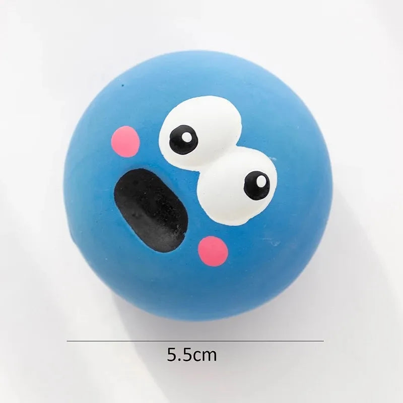 Durable Bite Resistant Squeaky Rubber Dog Chew Ball, Teeth Cleaning Sound Play Toy for Puppy Dog Dental Health