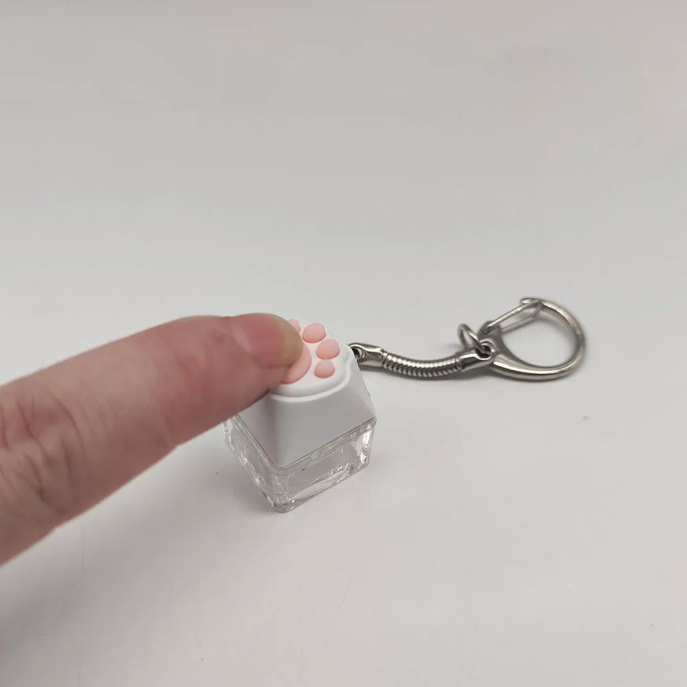 Cute Cat Claw Key Chain Key Ring Fingertip Decompression Pressure Toy Keycap Tester Back Bag Pendant Festival Couples Gift