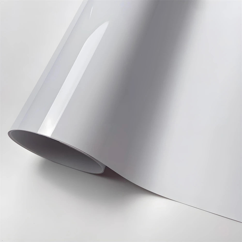 Car Wrap Film PET Glossy White Film Bubble Free Decal Car Adhesive Vinyl Waterproof Sticker for Car Accessories