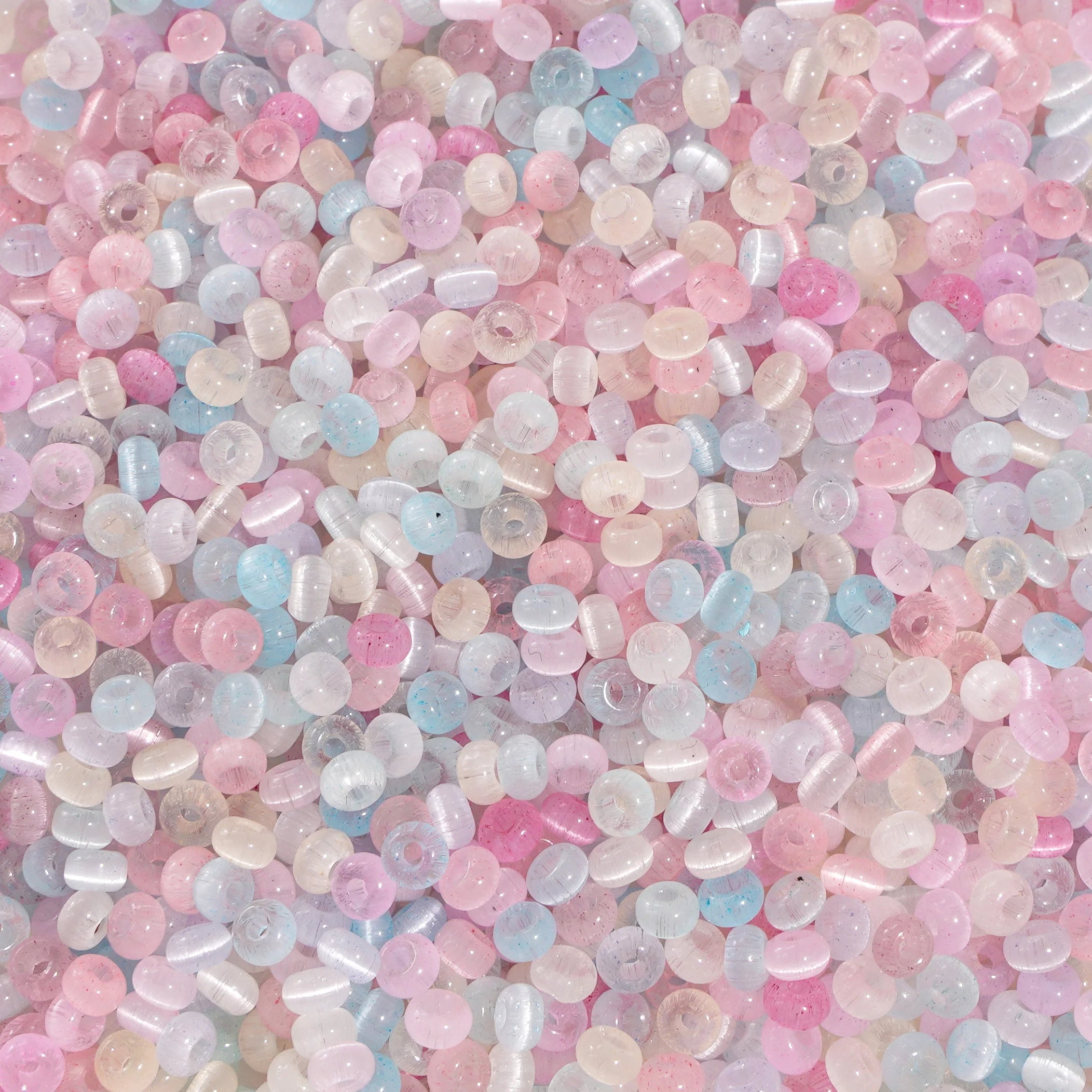 90-180Pcs Colorful Glass Rice Beads Cat Eye Beads Loose Spacer Beads for Handmad DIY Jewelry Making Bracelet Necklace Accessorie