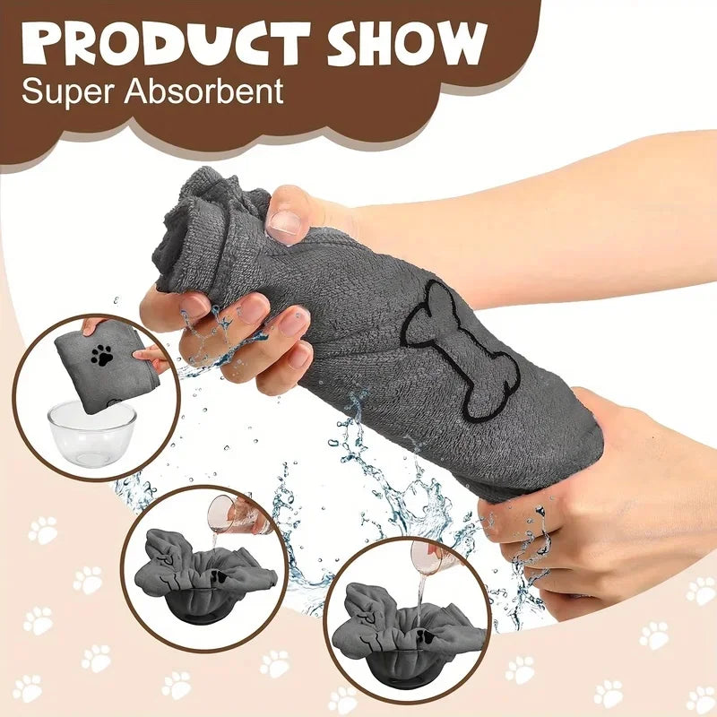 1/4Pcs Microfiber Pet Bath Towel, Super Absorbent Quick Drying Dog Cleaning Towel Multi-use for Pets Car Wiping