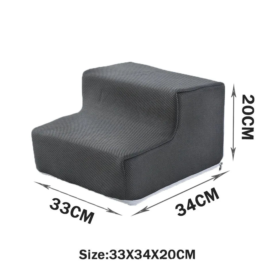 Removable Washable Anti Slip Foldable Pet Dog Cat Stairs High Elasticity Sponge Dog Training Stairs Cat Bed Stairs Play Stairs