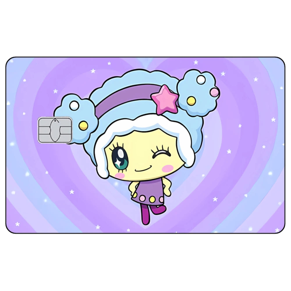Cute Cartoon Mametchi Credit Card Skin Sticker Electronic Pet Matte Stickers for VISA Cards and Other IC Magnetic Cards Decal