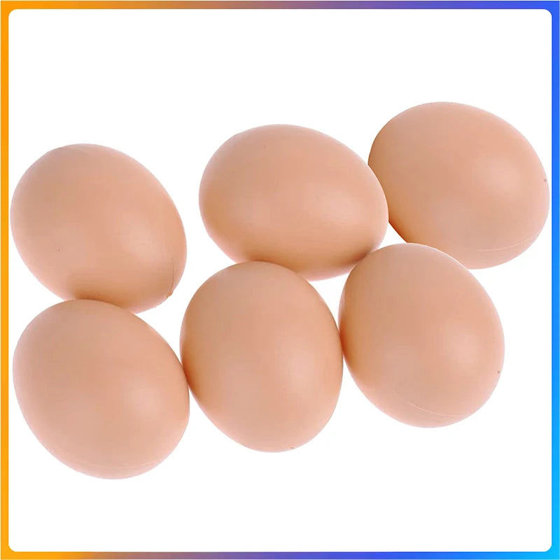 6/12/18/24pcs Plastic Eggs Chicken House Small Fake Eggs Farm Animal Supplies Cages Accessories Guide Chicken Nest Egg Painting