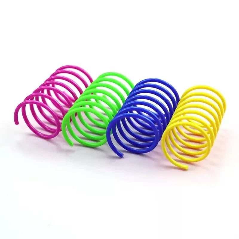 Colorful Spiral Coil Cat Spring Toy  Durable Pet Cat Interactive Toys Anti Bite Kitten Play Chew Entertainment Pet Supplies