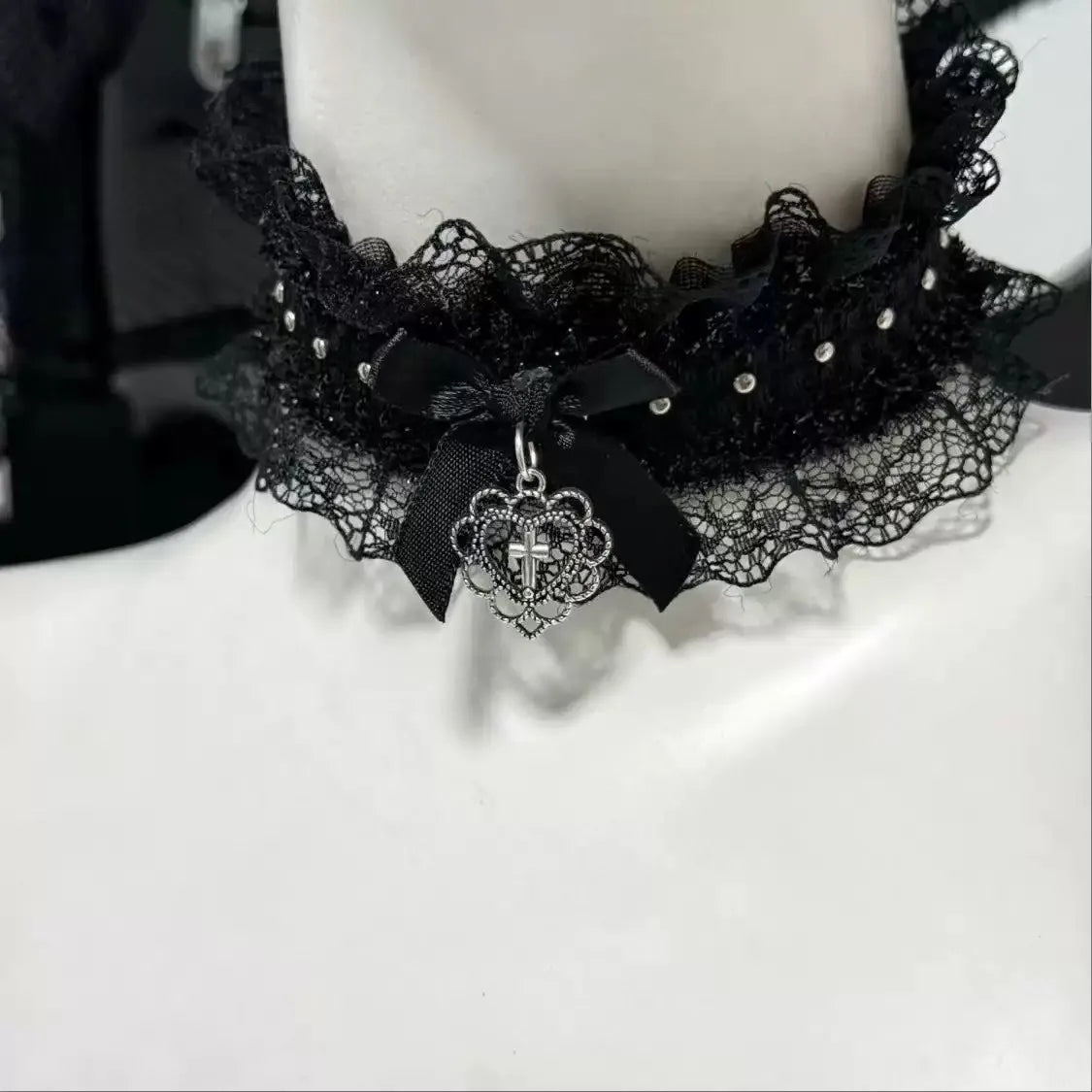 Lolita Cosplay Choker Necklace Sexy Cat Girl Bow Collar Anime Kitten Ears Role Play Costume Accessory Party Jewelry Kawaii Gift