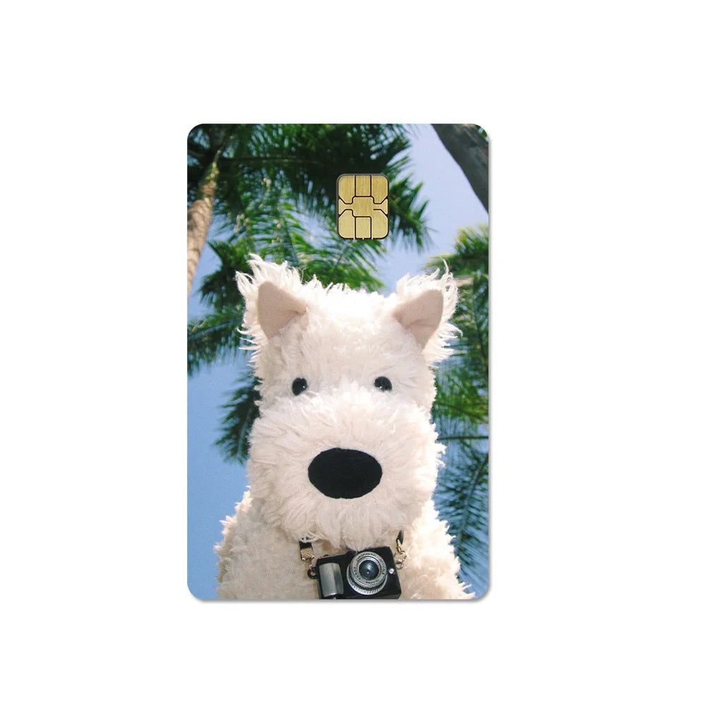 Cute Pet Puppy Kitten Lamb Credit Debit Card Sticker Bread Dog Bus Pass DIY Waterproof Small Chip Film Sticker Decoration Gift