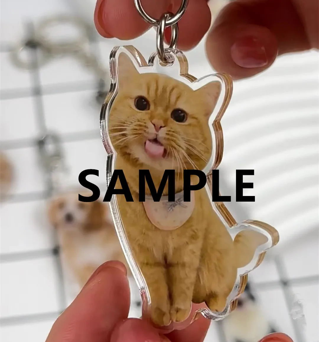 Customized Personalized Acrylic Keychain Order Custom Made Pet Photos Keyring Your Own Design Key Ring For Backpack Accessories