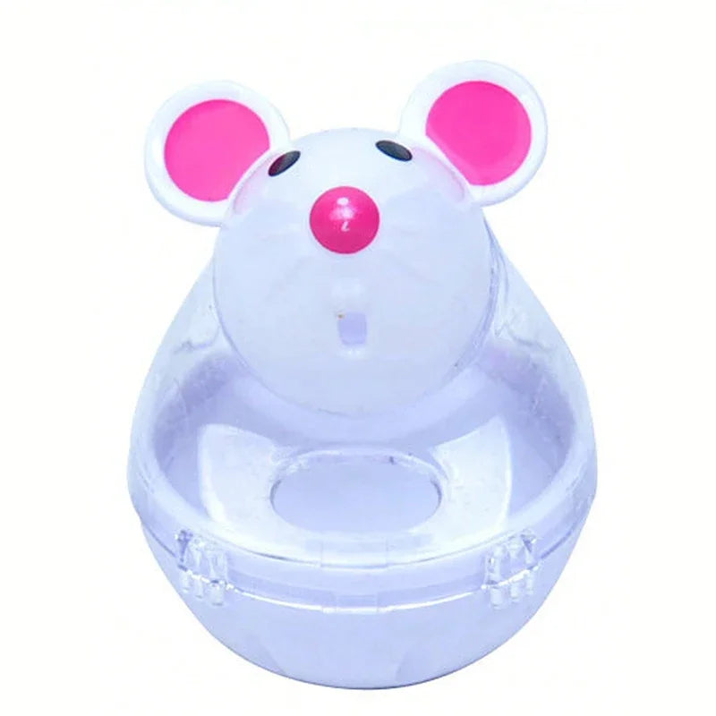 Mouse tumbler leaks food ball pet cat dog leaks food device dog cat interactive play toys cat toys.