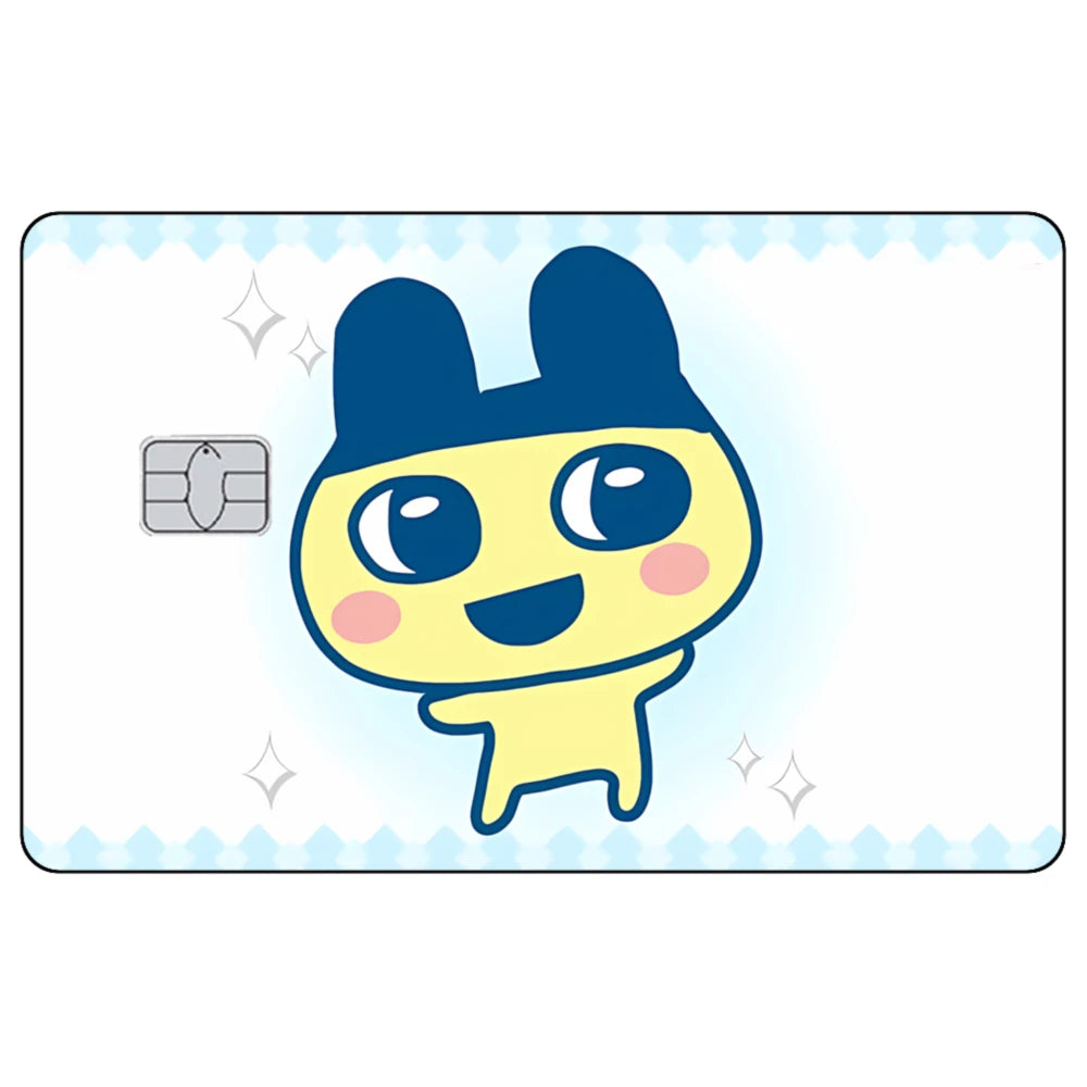 Cute Cartoon Mametchi Credit Card Skin Sticker Electronic Pet Matte Stickers for VISA Cards and Other IC Magnetic Cards Decal