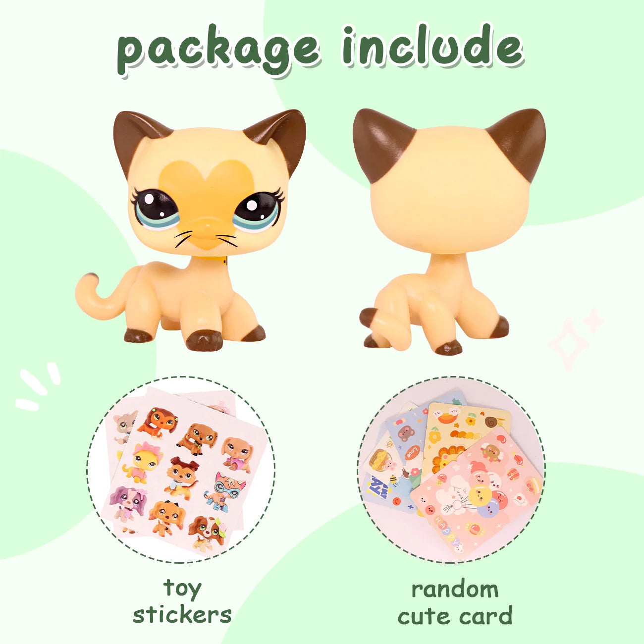 LPS Mini Pet Shop Pet Bobble Head Toy Rare Yellow Short Hair Cat Collectible Gift for Child Cute Animal Toys