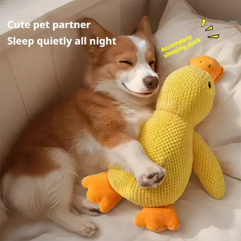 Cute Dog Toy Stomping Duck Bite Resistant Grinding Teeth Cleaning Large Dog Interactive Entertainment Puppy Boredom Plush Toy