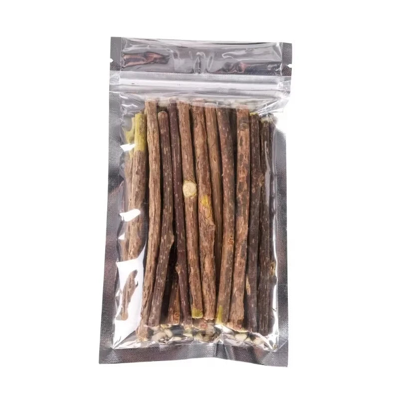 20Pcs 4-6mm Catnip Chew Sticks, Natural Woodruff Cat Toys - for Teeth Cleaning & Kitten Entertainment Actinidia Silvervine
