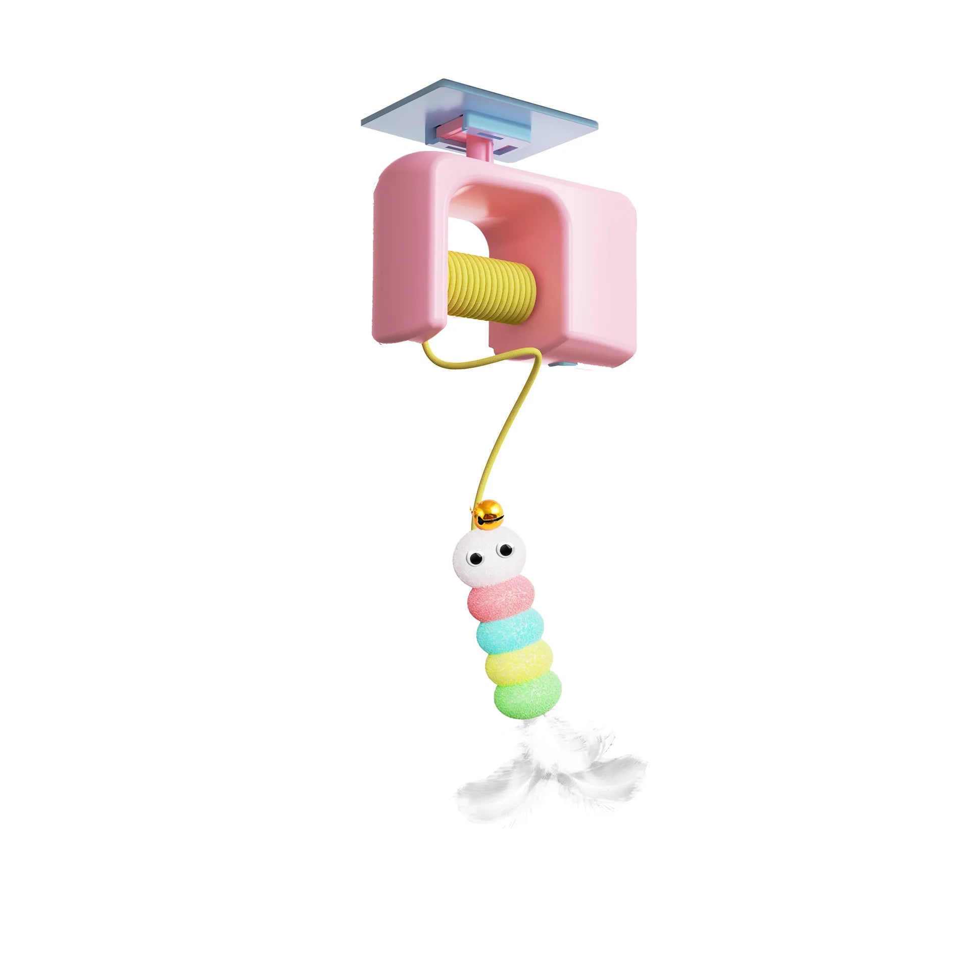 New Electric Cat Toy 2 Ropes Smart Hanging Door Automatic Swing Feather Toy Interactive Self-entertainment Cat Teaser Toy