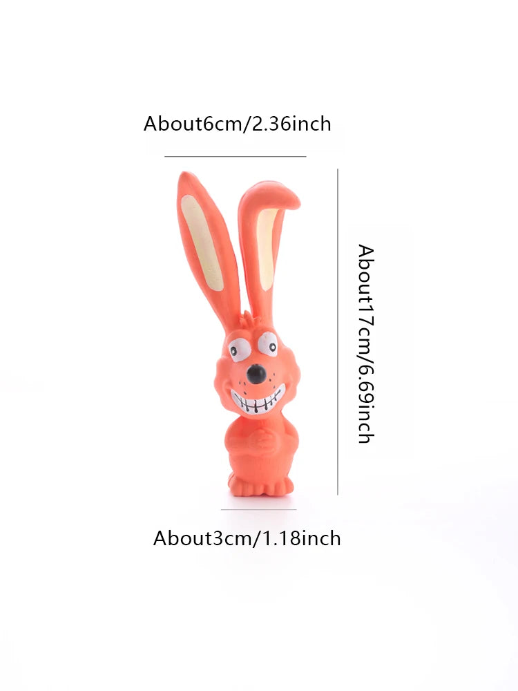 Dog Latex Chew Toy Naughty Rabbit Squeaky Long Ears Natural Rubber Puppy Teething Durable Pet Play Bite Proof