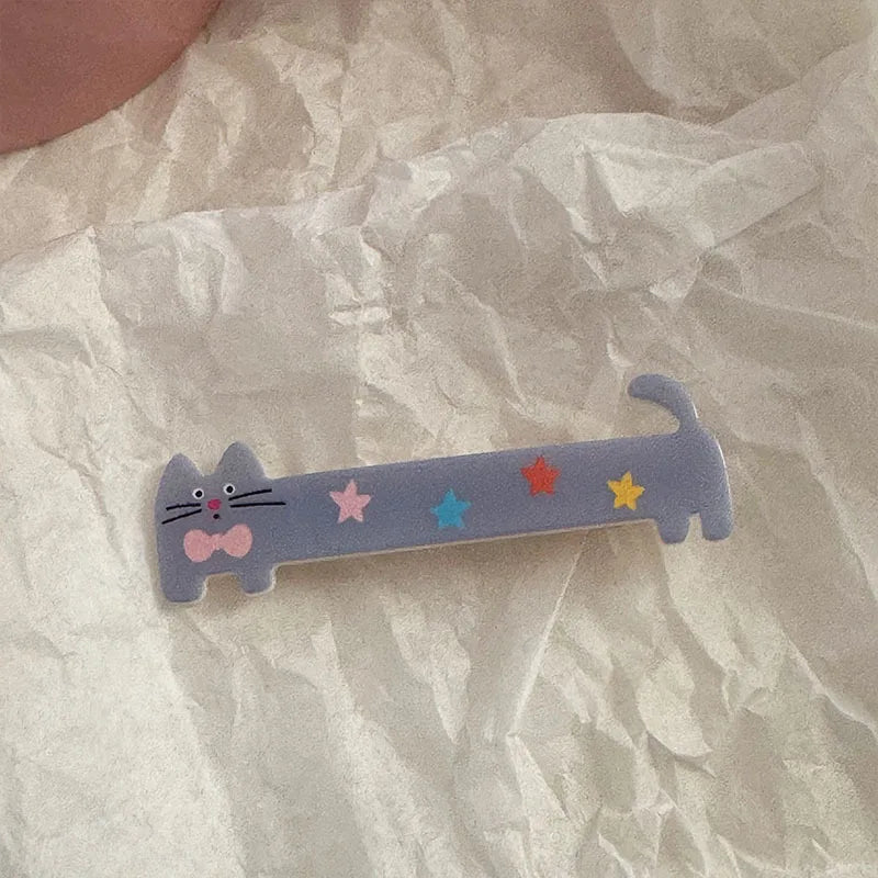 Cute long cat duckbill hair clip sweet girl heart bangs clip new Japanese and Korean cartoon headwear hair accessories for women
