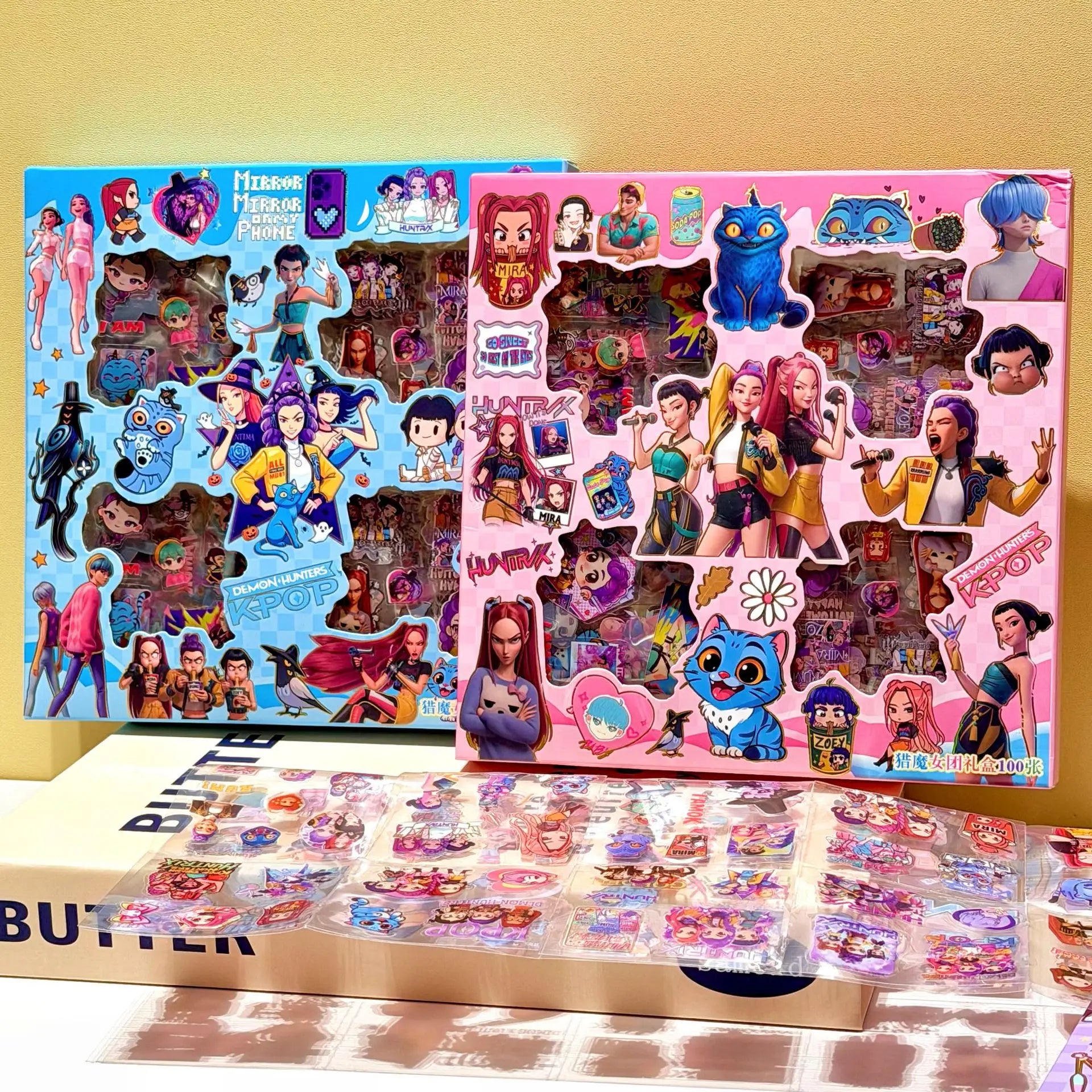 100pcs/set Cartoon Anime Stickers Rumi Mira Zoey Waterproof DIY Decorative Gifts for Guitar Notebook Luggage