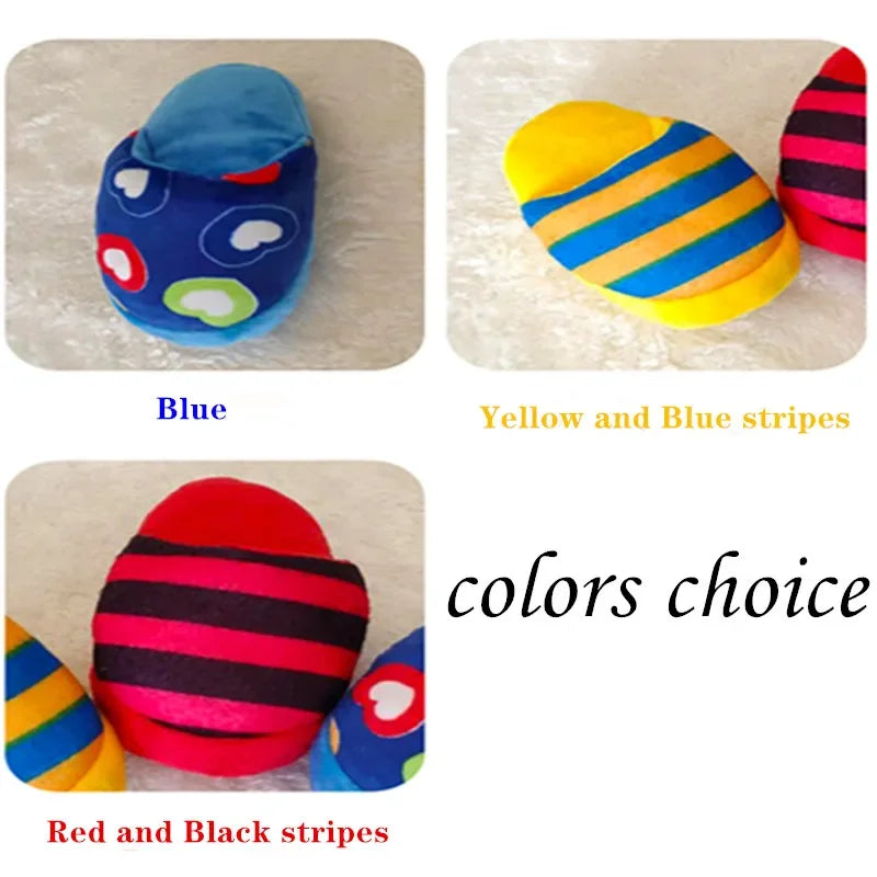Pet Toys Slipper Squeaking Sound Plush Fleece Shaped Puppy Dog Sound Chew Play Toys for Dog Cats Funny Dog Products