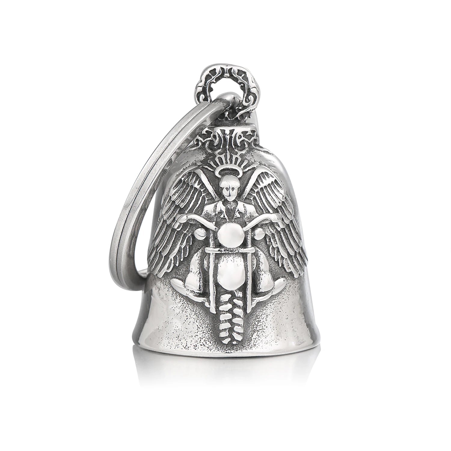 Motorcycle Guardian Bell Key Chain for Riders,Stainless Steel Biker Bells Accessories & Live To Ride for Luck